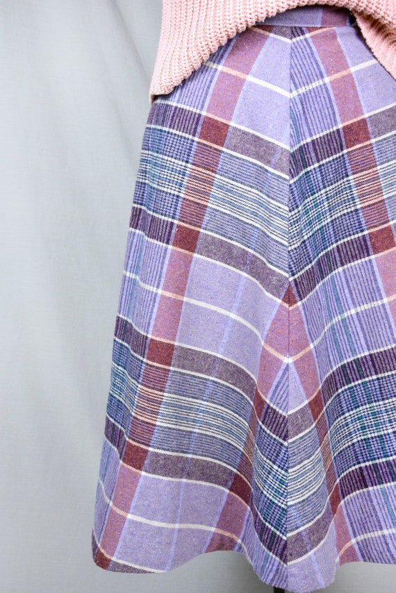 1970s Plaid Skirt Size XS 70s Plaid A Line Skirt … - image 2