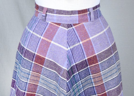 1970s Plaid Skirt Size XS 70s Plaid A Line Skirt … - image 6