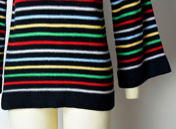 1970s Rainbow Striped Sweater Size Small 70s Bell… - image 6