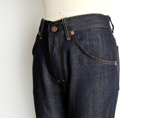 1970s Boot Cut Jeans Size XS 70s Dark Wash Vintag… - image 6