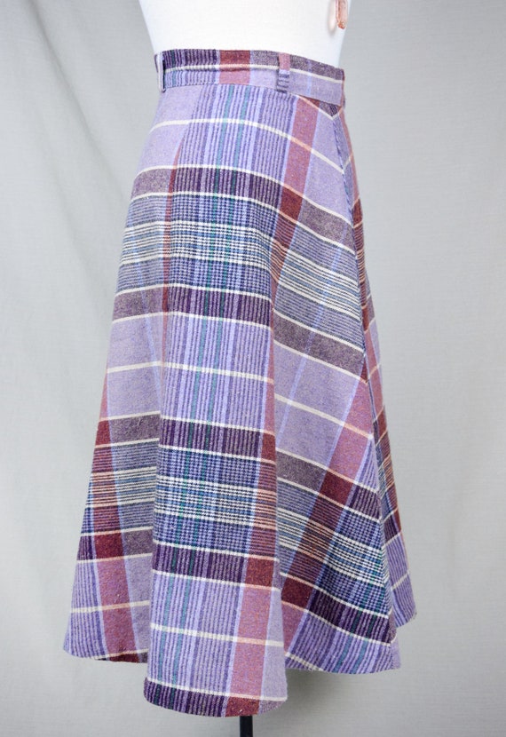 1970s Plaid Skirt Size XS 70s Plaid A Line Skirt … - image 7