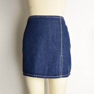 1990s Denim Mini Skirt Size Large 90s Jean Skirt Y2K Mini Skirt Y2K Denim
