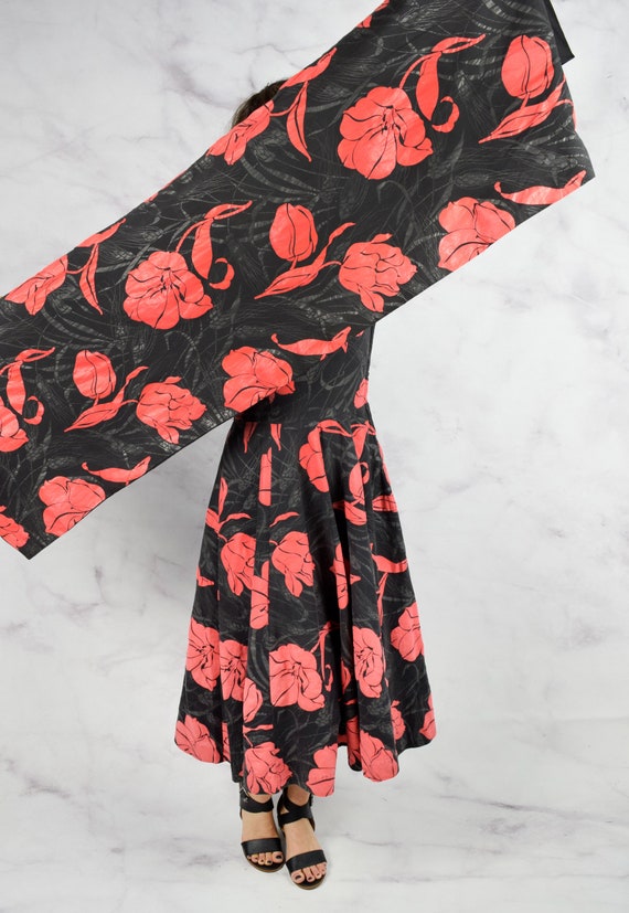 1950s Floral Sundress Size XS 50s Sleeveless Dres… - image 10