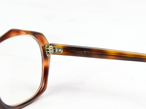 1970s Tortoise Shell Polygon Glasses Frames in Br… - image 9