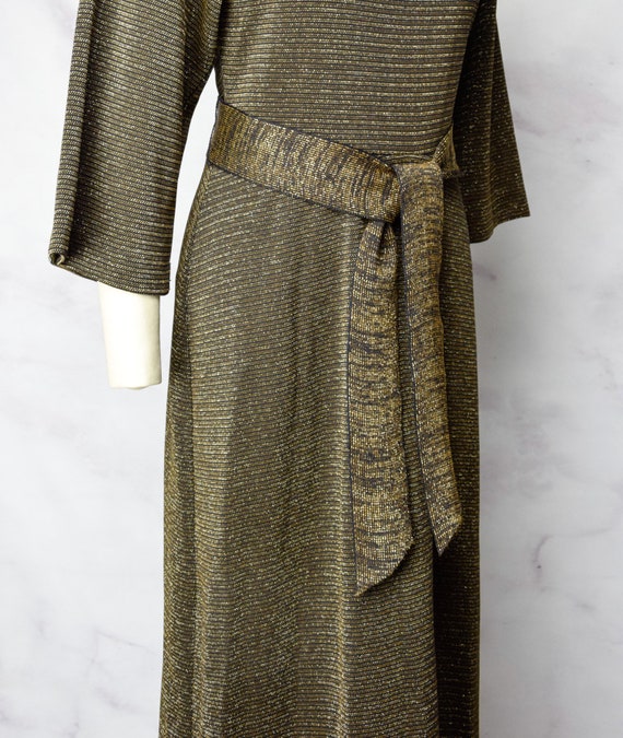 1970s Metallic Maxi Dress Size Medium - Medium La… - image 2