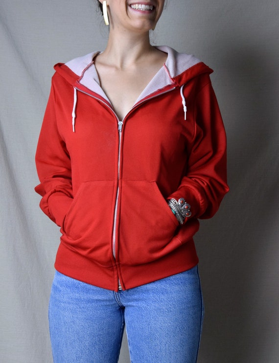 1970s Sudadera con capucha roja Sears Fieldmaster Zip Sudadera | Etsy México