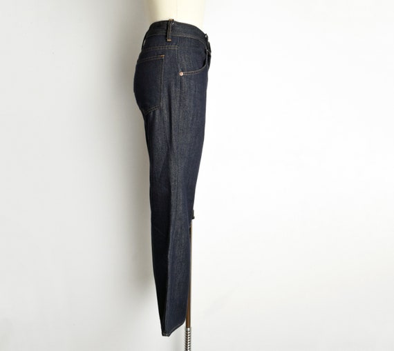 1970s Boot Cut Jeans Size XS 70s Dark Wash Vintag… - image 3