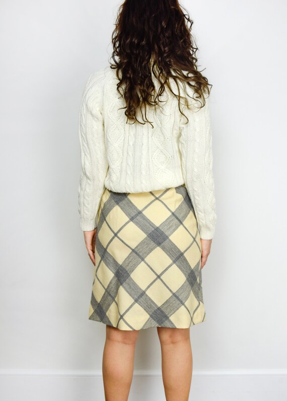 1960s Plaid Skirt Size XS A Line Minimalist Skirt - image 3