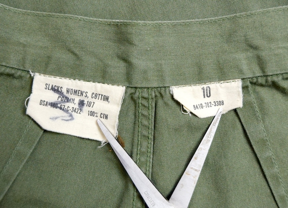 1960s OG 107 Army Trousers Size XS - XXS 20" - 25… - image 9