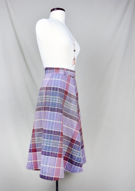 1970s Plaid Skirt Size XS 70s Plaid A Line Skirt … - image 8