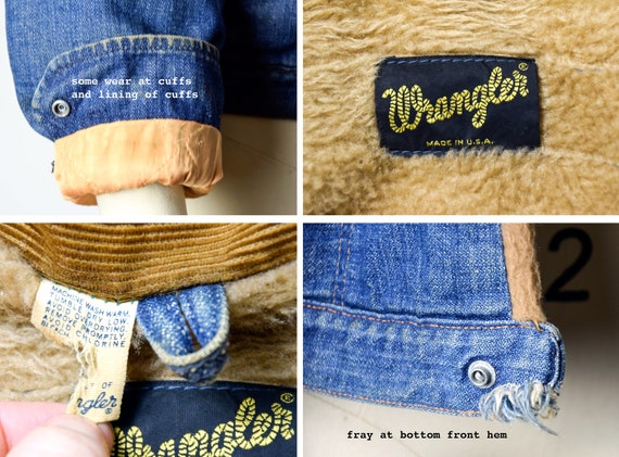 1970s Wrangler Denim Jacket Size Small 70s Faux F… - image 10