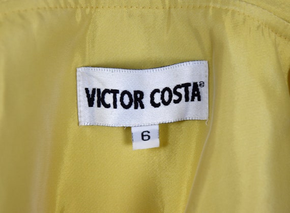 1980s Victor Costa Skirt Suit Size Medium Yellow … - image 9