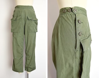 1960s OG 107 Army Trousers Size XS - XXS 20" - 25" Waist 60s Vietnam Era Pants Vietnam Army Pants