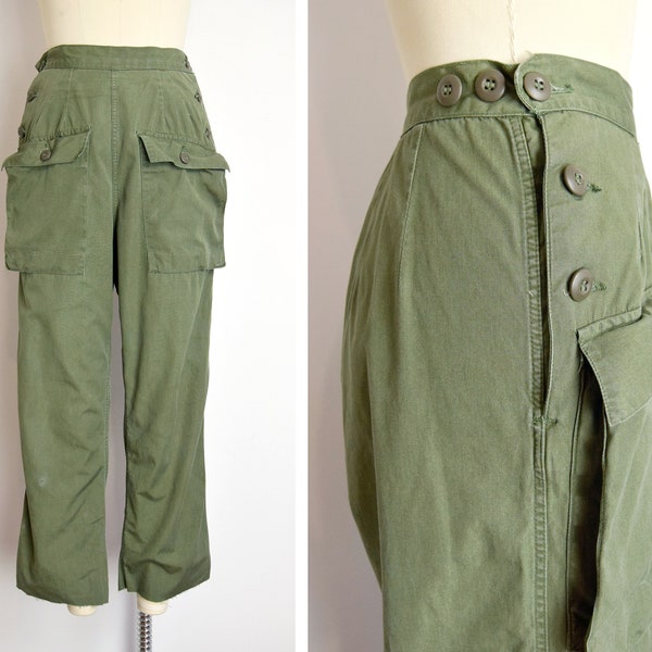 1960s OG 107 Army Trousers Size XS - XXS 20" - 25" Waist 60s Vietnam Era Pants Vietnam Army Pants