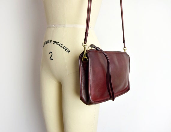 1980s Coach NYC 'Basic Bag' in Burgundy Leather C… - image 1
