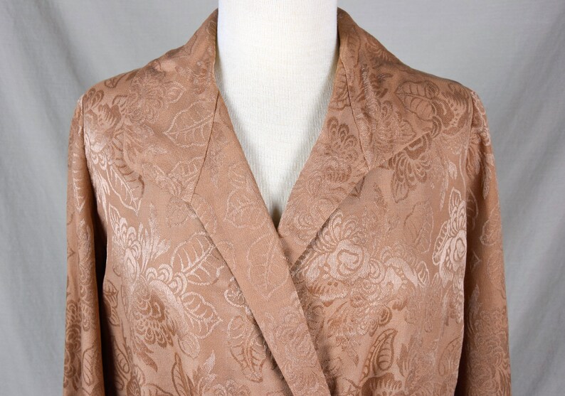 Early 1920s Damask Bishop Sleeve Blouse in Caramel Size Medium