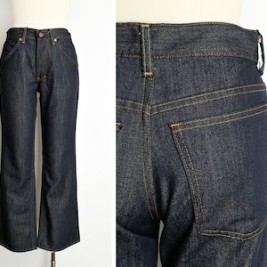 1970s Boot Cut Jeans Size XS 70s Dark Wash Vintage Mid Rise Denim Vintage 70s Denim