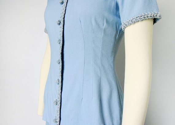 1940s Linen Dress Set Size XS 40s 40s Two Piece D… - image 3