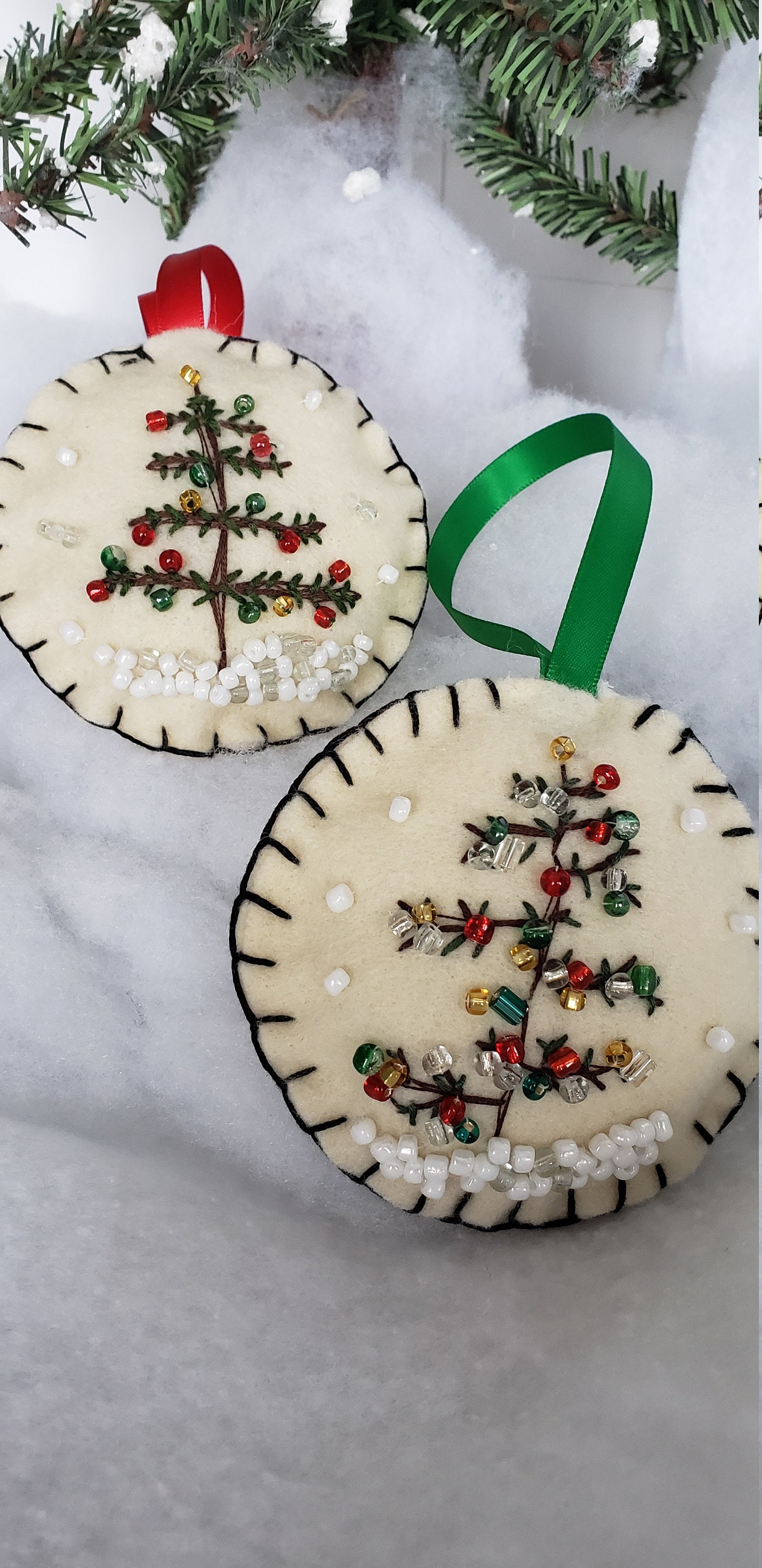 Embroidered felt ornaments embroidered christmas trees  etsy australia Embroidered felt ornaments embroidered christmas trees  etsy australia