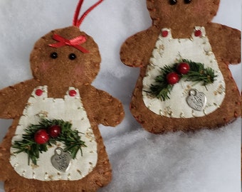 Felt Ornament/ Gingerbread Ornament/ Gingerbread Lady