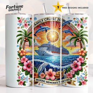 Family Cruise Tumbler Wrap Png Personalized Cruise Ship Cruising Life 2025 Squad 20 oz Skinny Tumbler Sublimation Design Digital Download