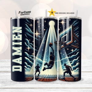 Basketball Team Tumbler PNG Basketball Tumbler with Name PNG Tumbler Wrap 20oz Skinny Tumbler Sublimation Design Digital Download Coach Gift