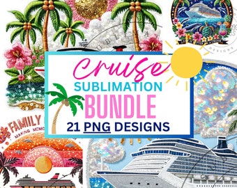 Familiecruise PNG bundel sublimatie ontwerp zomervakantie Clipart Pack cruiseschip cruisen leven 2024 2025 ploeg directe digitale download
