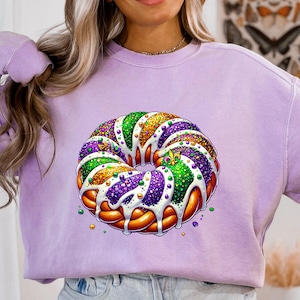 King Cake Png Mardi Gras Clipart New Orleans Mardi Gras Png Shirt, Louisiana Festival Carnival Tee Sublimation Design