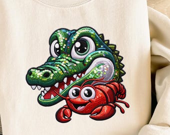 Faux Sequin Mardi Gras Png for Shirt Sublimation Design Retro Crawfish, New Orleans Carnival Louisiana Festival Tshirt Print Clipart