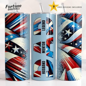 Fathers Day Tumbler Wrap Legend Seamless Tumbler Dad Gift For Men American Flag 20oz Skinny Sublimation Design Husband Tumbler PNG, Digital