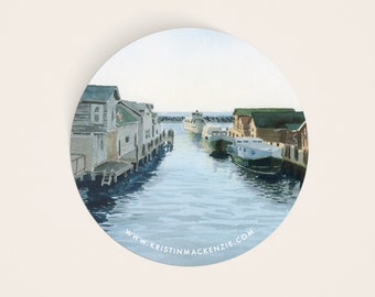 Fishtown at Dusk Sticker