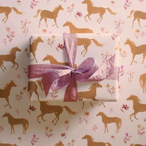 Love Kisses and Horses Wrapping Paper image 1