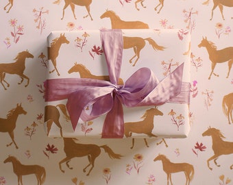 Love Kisses and Horses Wrapping Paper