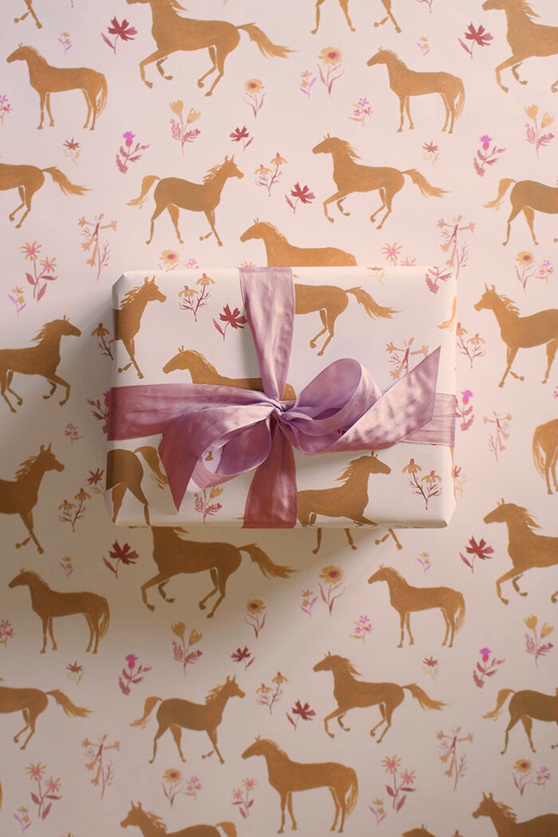 Love Kisses and Horses Wrapping Paper image 1