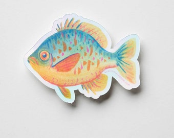 Blue Sunfish Holographic Sticker