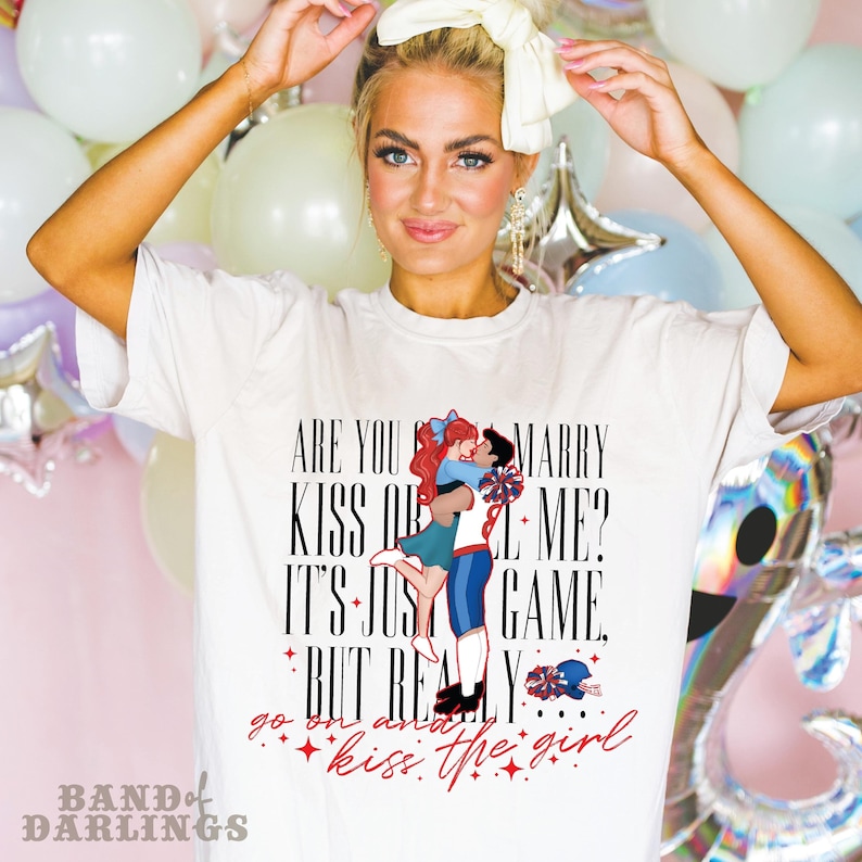 Ariel x High School - Kiss The Girl -The Little Mermaid Inspired - Unisex Comfort Colors T-shirt image 1