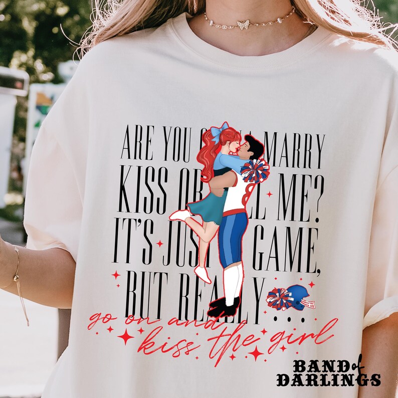Ariel x High School - Kiss The Girl -The Little Mermaid Inspired - Unisex Comfort Colors T-shirt image 3