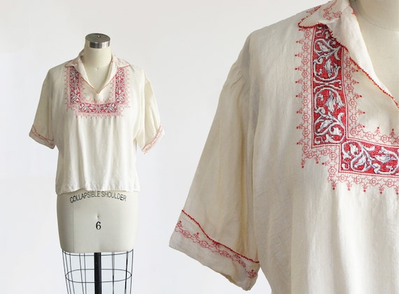 ivory peasant blouse