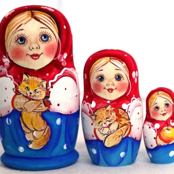 Nesting Dolls Cats Etsy