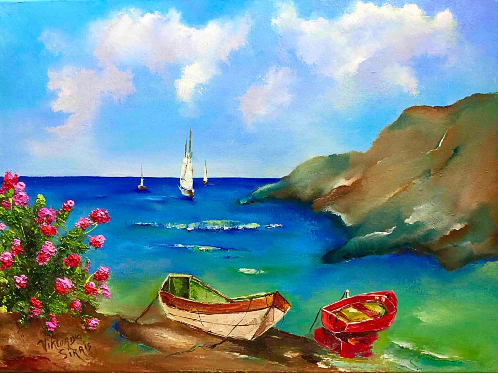 Oil Painting let's Go Fishingoriginal Oil Etsy