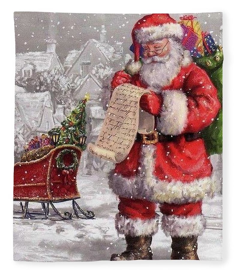vintage Santa collage throw blanket,Christmas blanket gift,baby shower soft blanket Fleece plush blanket Christmas Santa collage