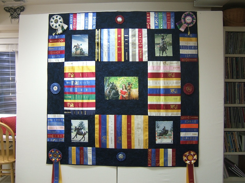 Ribbon Quilt Equestrian Decor Show Ribbons Wall Hanging Etsy