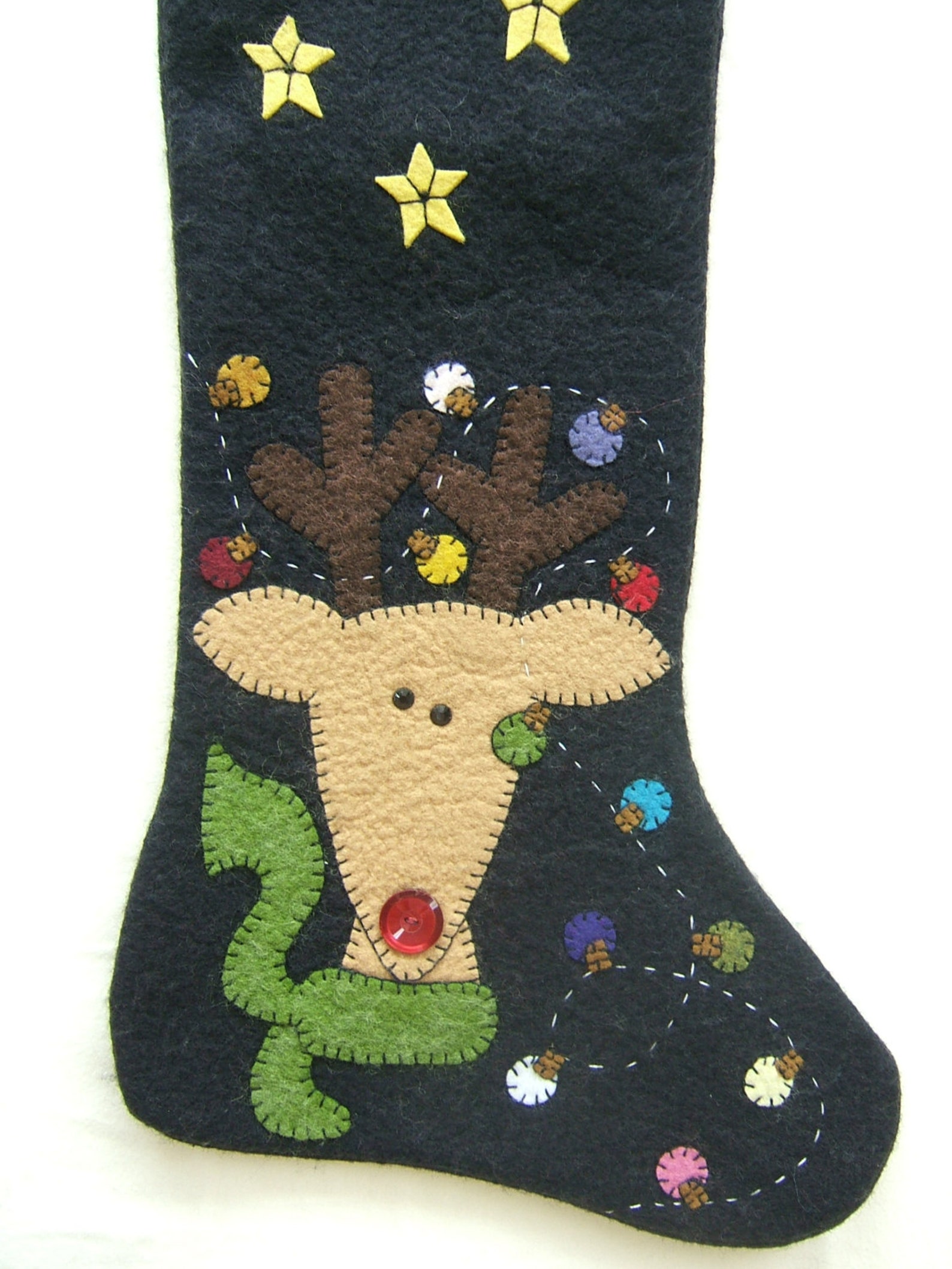 Unique Wool Felt Hand Made and Appliqued Christmas Stockings Etsy