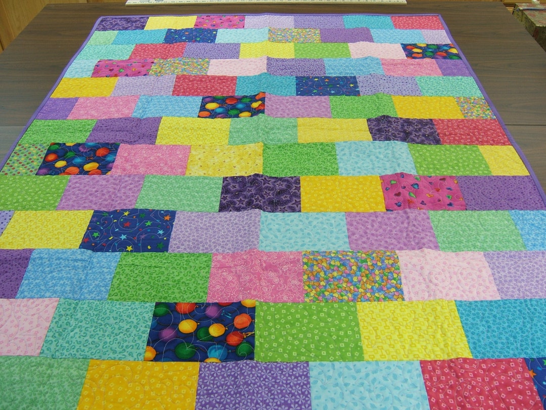 Toddler Quilt, Baby Quilt, Young Child's Quilt, Quilts With Birds and Flowers, Cuddle Quilt