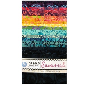 Savannah, Island Strips, Island Batik Fabrics, 2.5 Strips, 40 pieces, Fabric Strips, Precuts