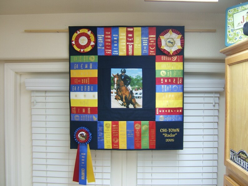 Ribbon Quilt Equestrian Decor Show Ribbons Wall Hanging Etsy