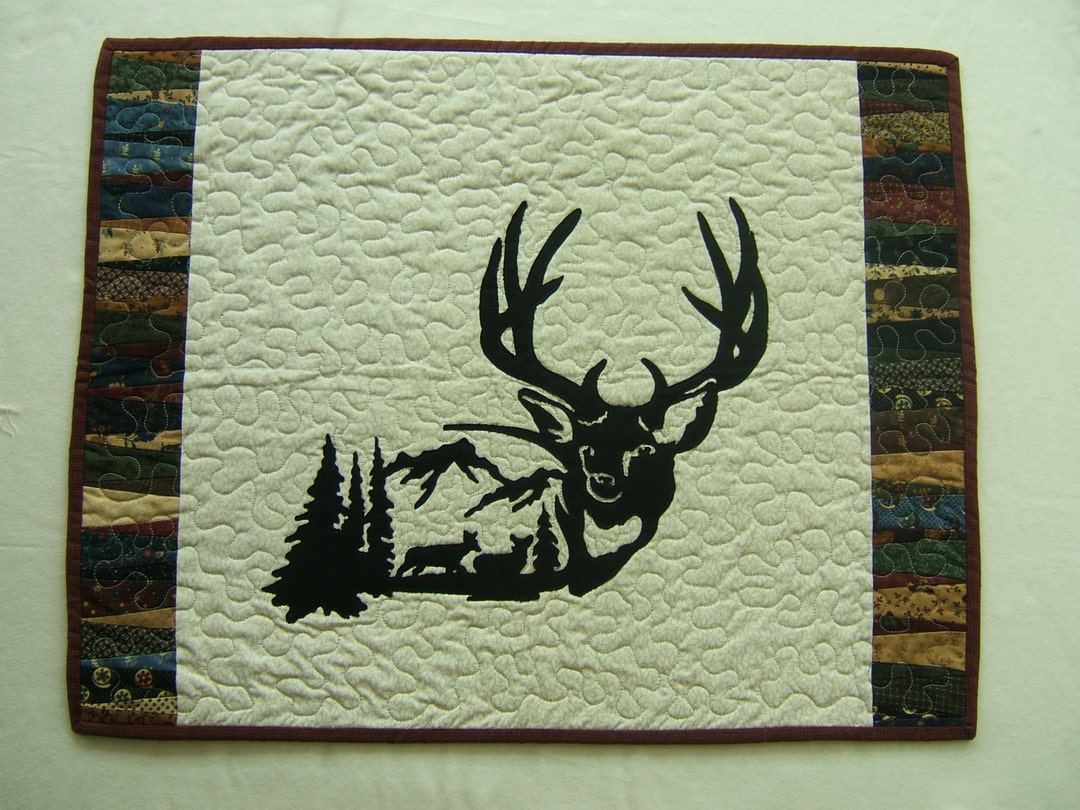 Quilted Wall Hanging, Deer Wall Hanging, Outdoor Wall Hanging, Deer