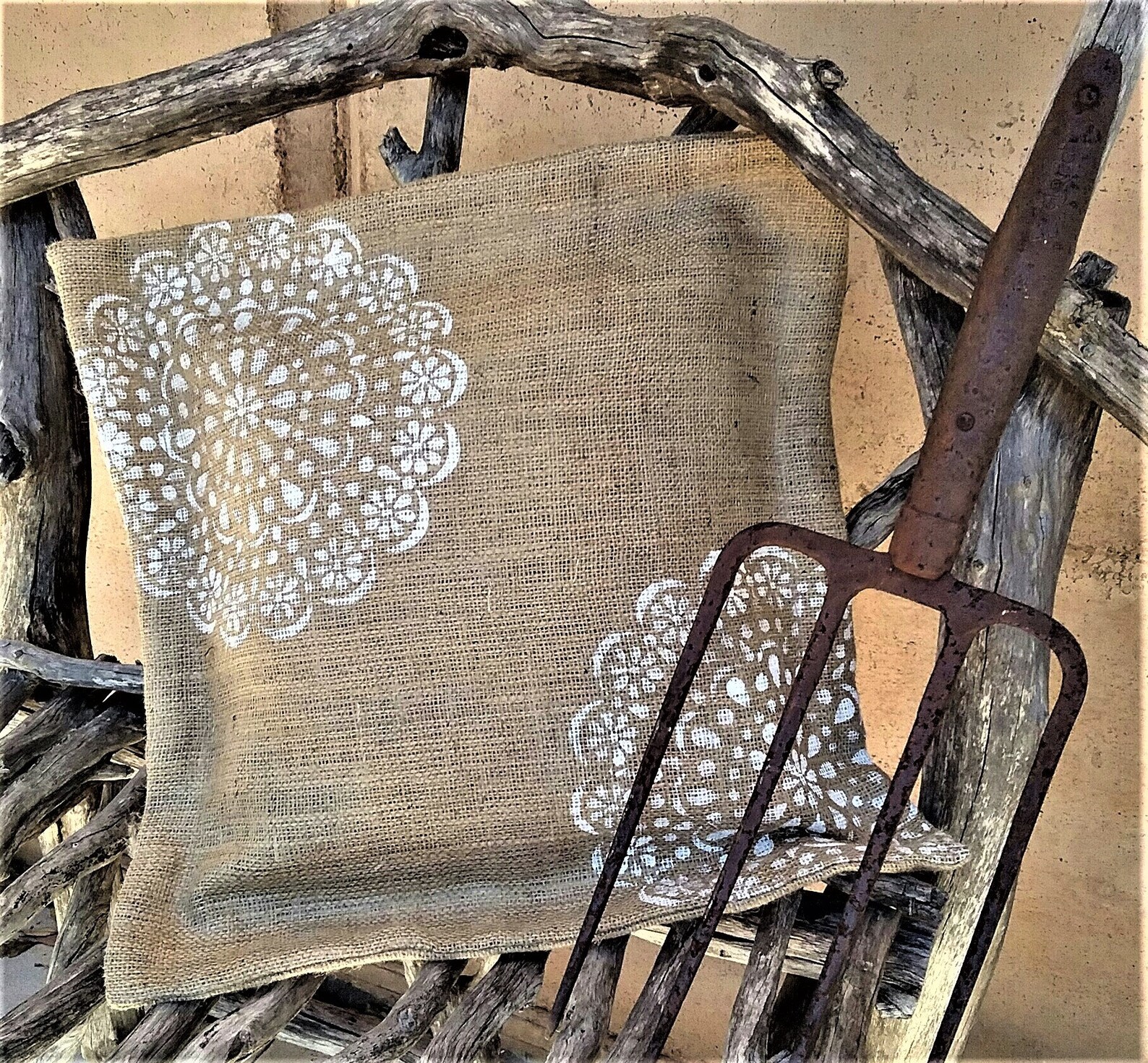 Stylish Cushion Cover Rustic natural Burlap fabric eco Etsy