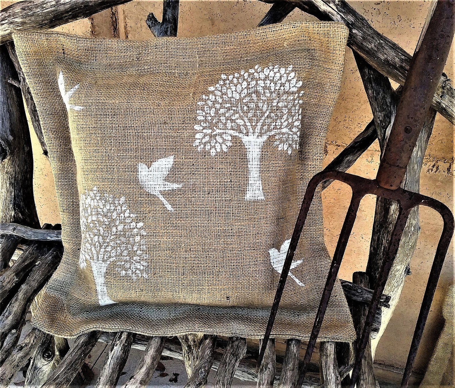 Stylish Cushion Cover Rustic natural Burlap fabric eco Etsy