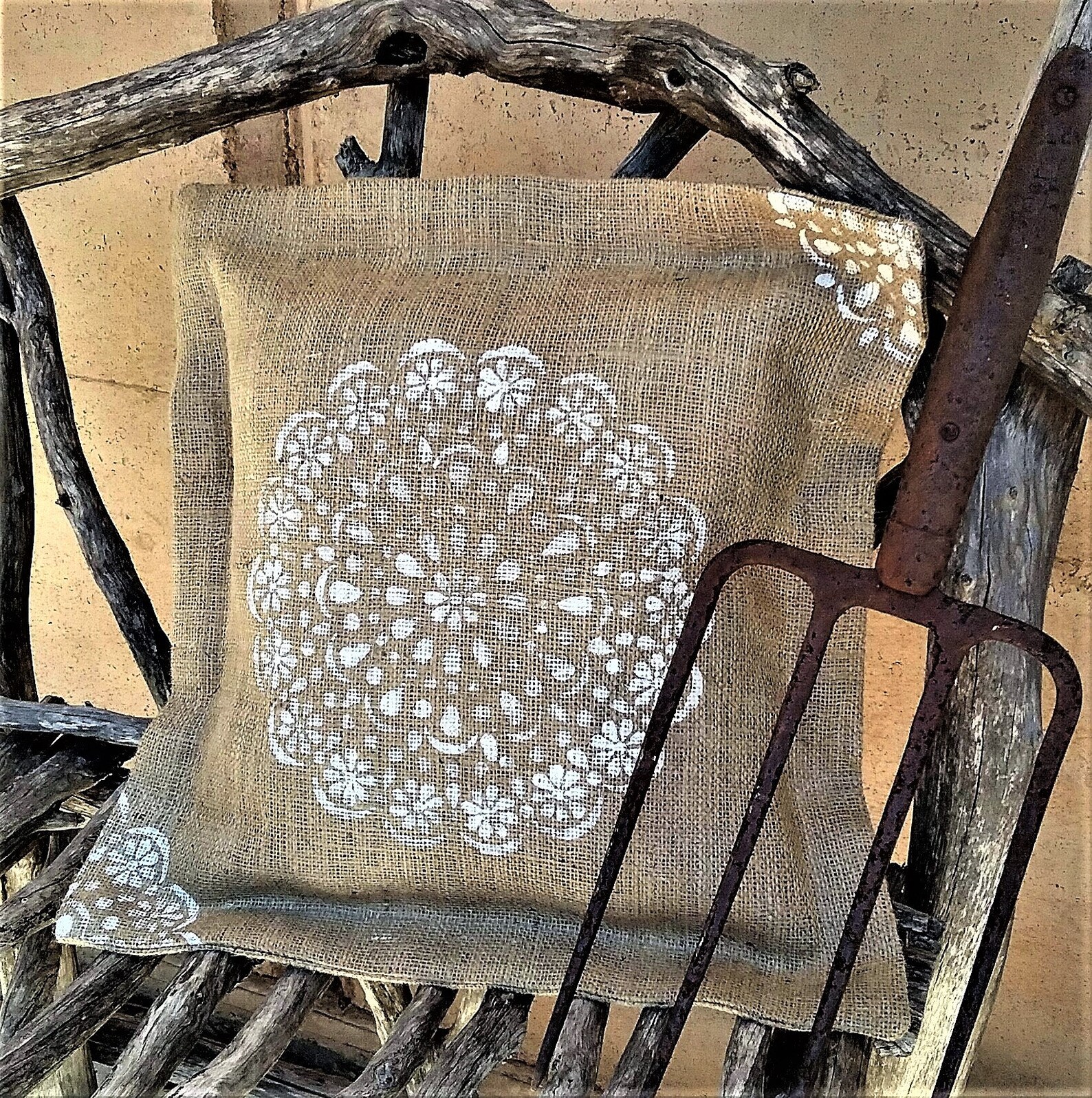 Stylish Cushion Cover Rustic natural Burlap fabric eco Etsy